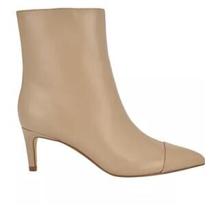 NEW Calvin Klein Gently Dress Booties Beige Kitten Heel Pointed Toe Size 9.5M